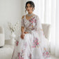 Premium Soft Tebby Silk Saree with Digital Floral Print & Hand Moti Work