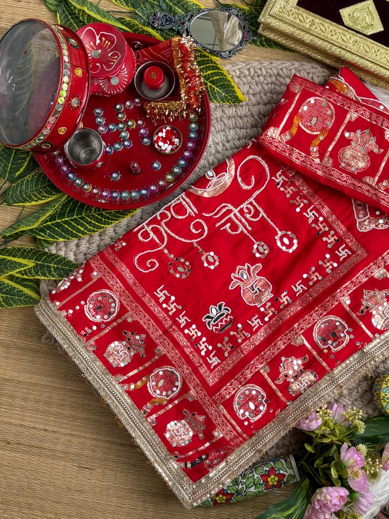 ❤️ Karva Chauth Stunning Red Colour Hit Saree