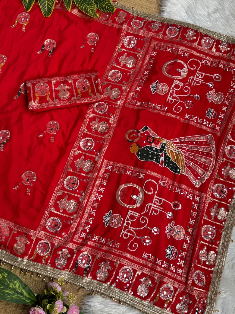 ❤️ Karva Chauth Stunning Red Colour Hit Saree