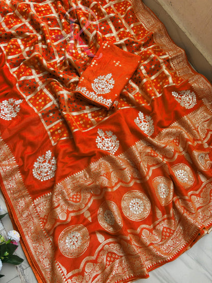 💕 Premium Dola Viscose Saree with Jaipuri Gotapatti Work