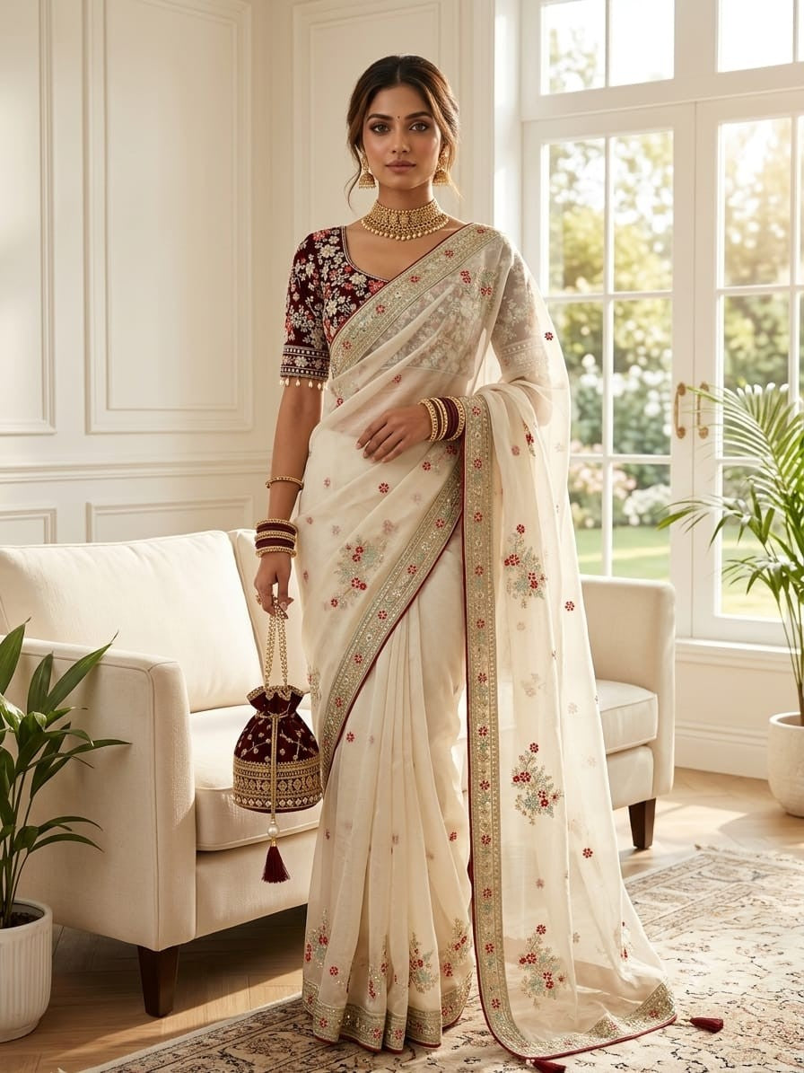 💖 Elegant & Exclusive Fendy Satin Saree 🥰