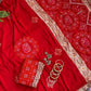 ✨ Elegant Patola Bandhani – Weaving, Cutdana & Embroidery Work