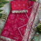 ✨ Elegant Patola Bandhani – Weaving, Cutdana & Embroidery Work