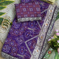 ✨ Elegant Patola Bandhani – Weaving, Cutdana & Embroidery Work