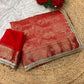 🌸 Elegant Ghungroo Work Banarasi Satin Chiffon Saree