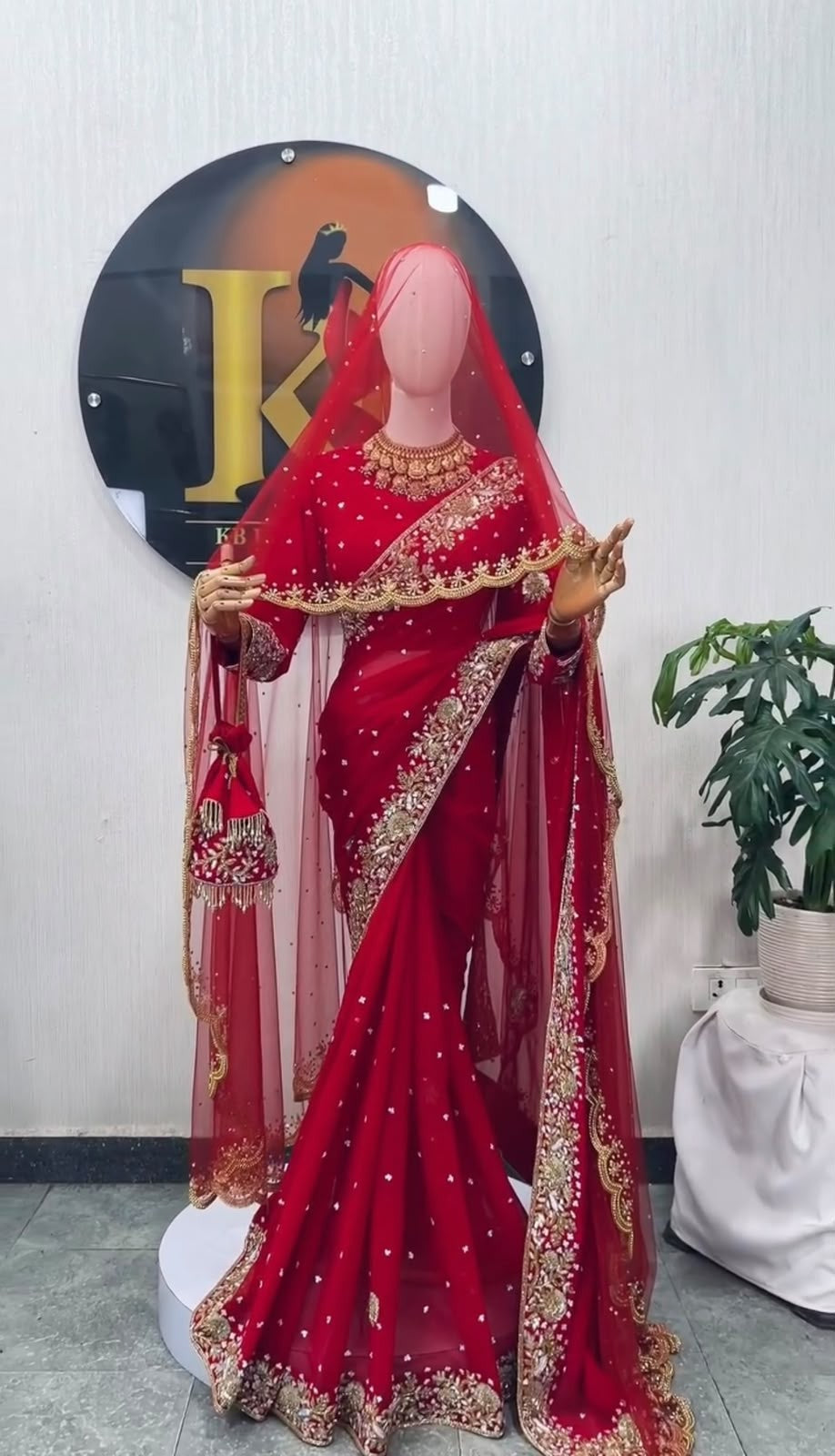 Karwa Chauth Special 🌹 Royal Red Rangoli Silk Saree Collection