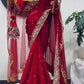 Karwa Chauth Special 🌹 Royal Red Rangoli Silk Saree Collection