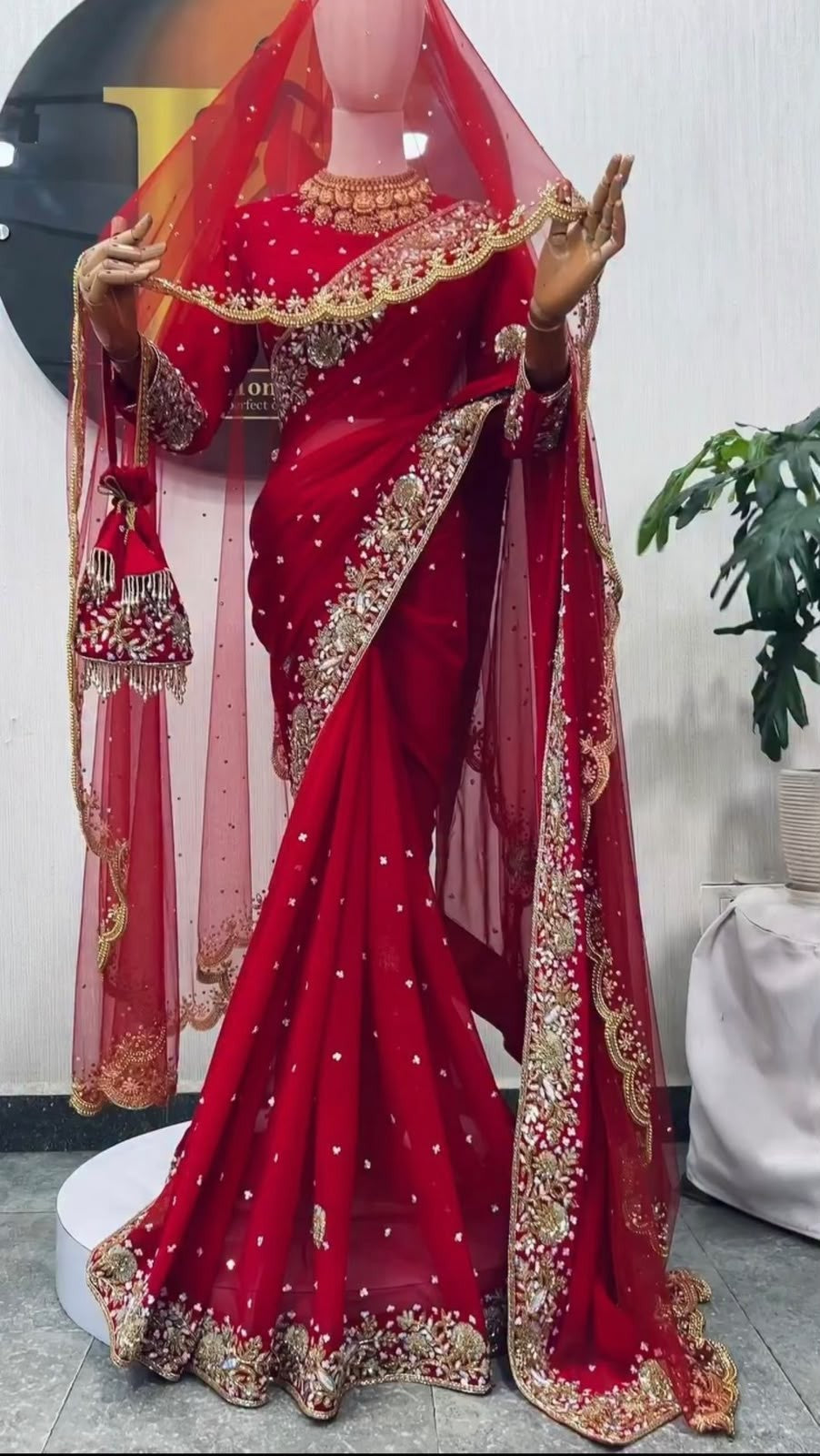 Karwa Chauth Special 🌹 Royal Red Rangoli Silk Saree Collection