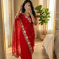 🥰 Royal Red Sequence Embroidered Georgette Saree ❤️✨ | Premium Festival Special Collection