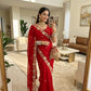 🥰 Royal Red Sequence Embroidered Georgette Saree ❤️✨ | Premium Festival Special Collection