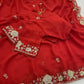 🥰 Royal Red Sequence Embroidered Georgette Saree ❤️✨ | Premium Festival Special Collection