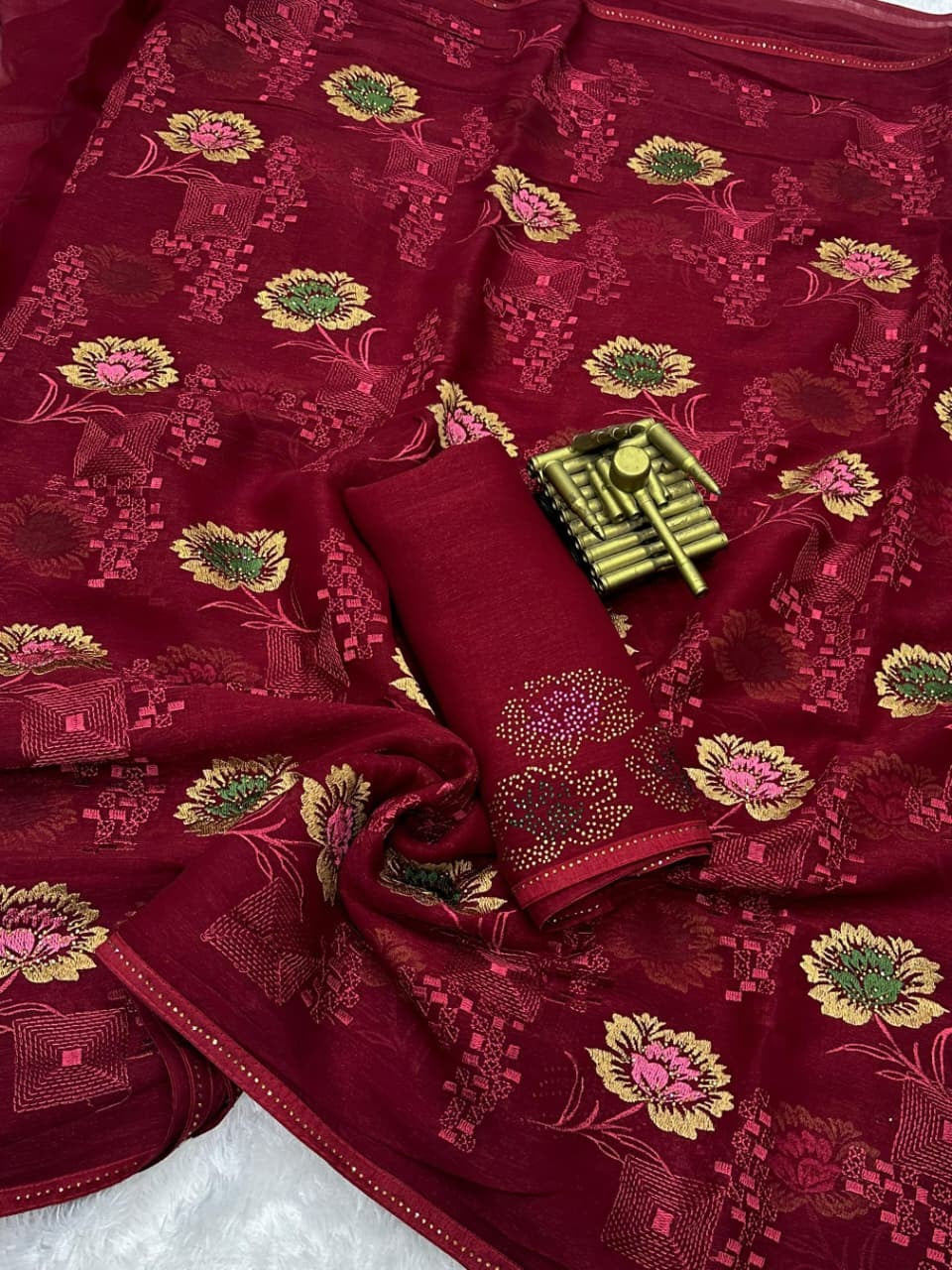 ✨ Sitara Sparkle – Elegant Embroidered Saree