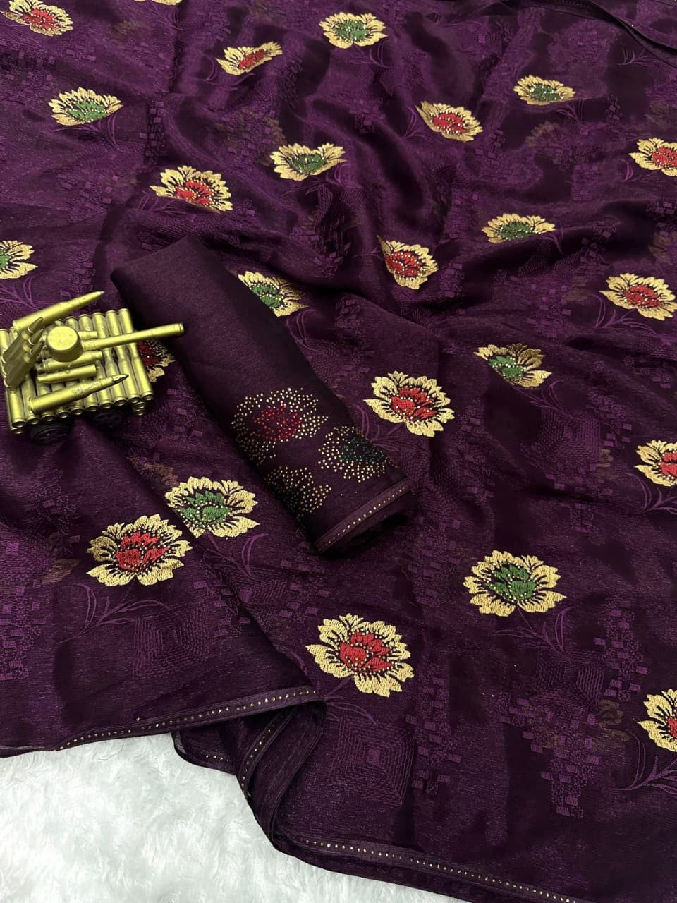 ✨ Sitara Sparkle – Elegant Embroidered Saree