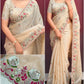Premium Valentino Silk Saree with Zari Strips & Sequin Embroidery