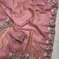 Premium Valentino Silk Saree with Zari Strips & Sequin Embroidery