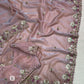 Premium Valentino Silk Saree with Zari Strips & Sequin Embroidery