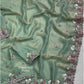 Premium Valentino Silk Saree with Zari Strips & Sequin Embroidery