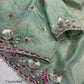 Premium Valentino Silk Saree with Zari Strips & Sequin Embroidery