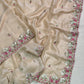 Premium Valentino Silk Saree with Zari Strips & Sequin Embroidery