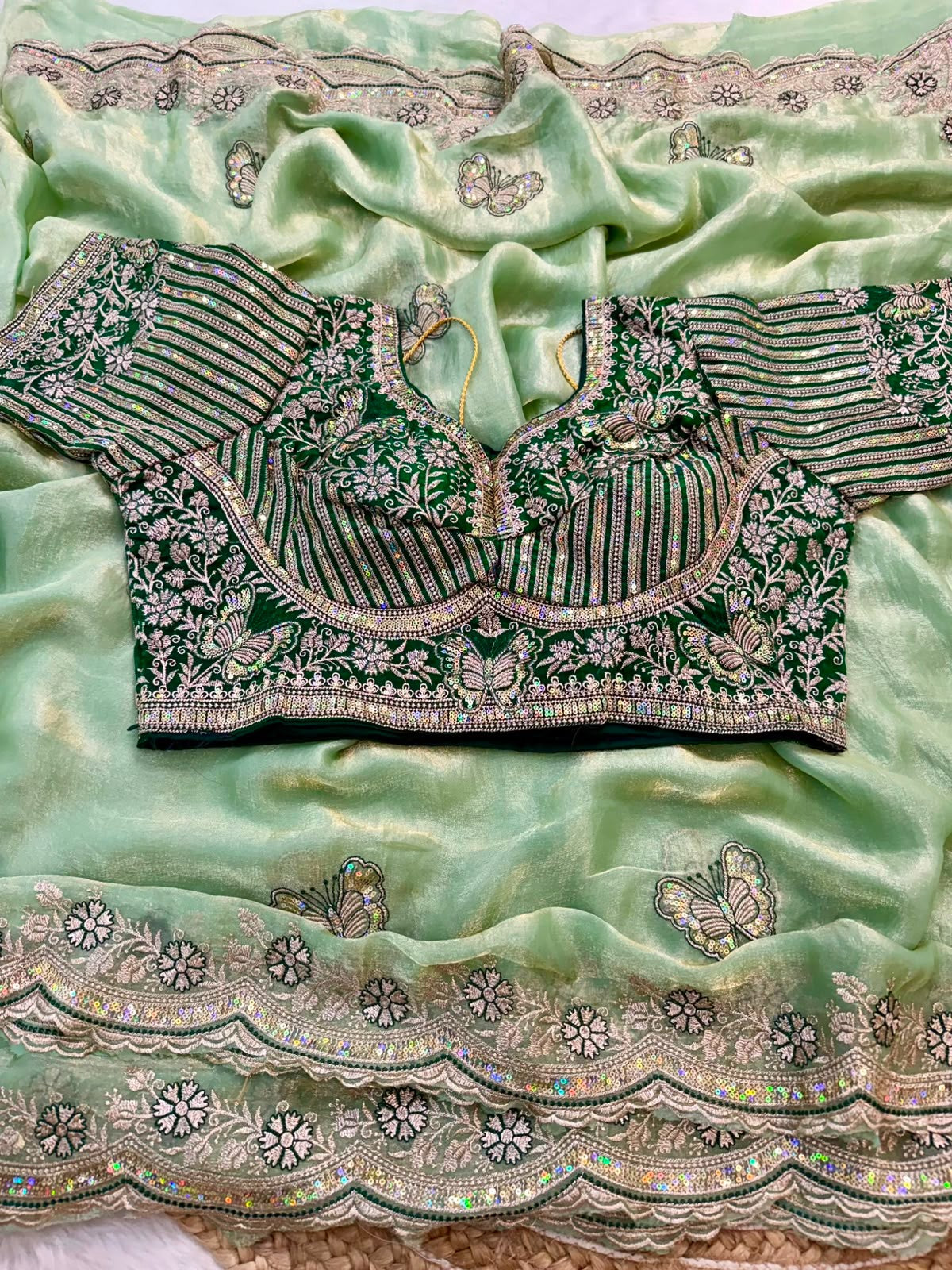 🌸 NEW ARRIVAL ✨ Royal Butterfly Embroidery Saree