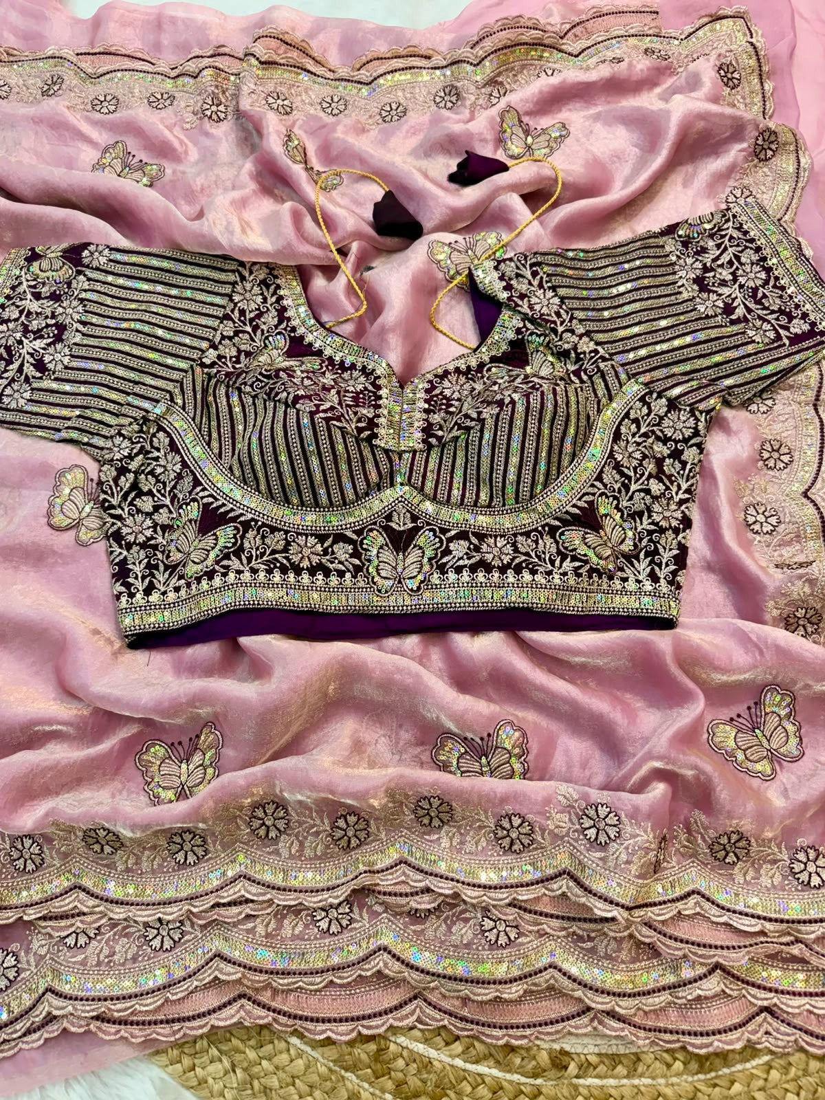 🌸 NEW ARRIVAL ✨ Royal Butterfly Embroidery Saree