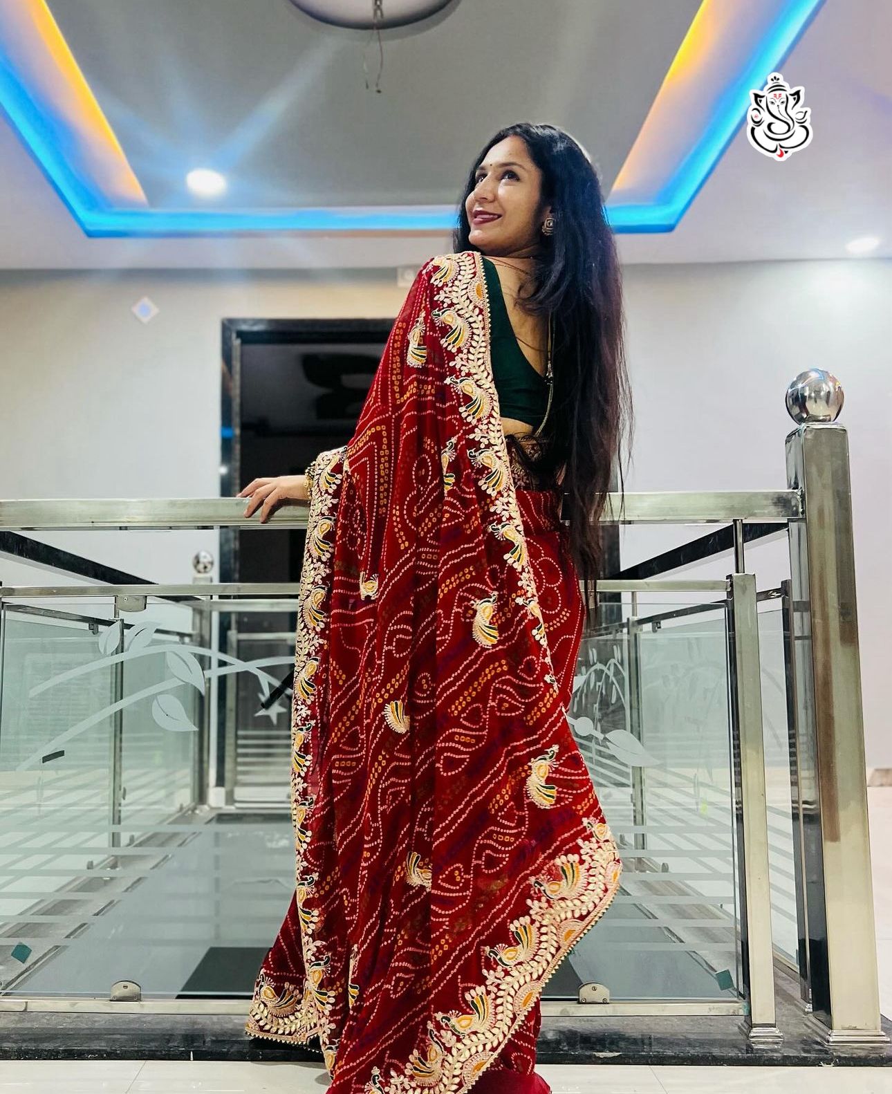 Heavy Georgatte Bandhej Saree