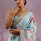Luxurious Chinnon Silk Floral Designer Saree