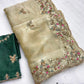 Premium Heavy Zimmy Chu Silk Saree with Embroidered C-Pallu
