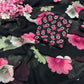 Elegant Floral Printed Black Georgette Saree