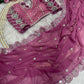 Designer Fox Georgette Saree with Heavy Embroidery & Real Mirror