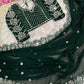 Designer Fox Georgette Saree with Heavy Embroidery & Real Mirror