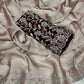 Moss Chiffon Saree with Siroski Sequence Border & Embroidery Blouse
