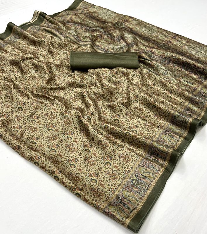 NORTH BEATS – Premium Printed Pashmina Silk Saree