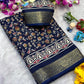 Premium Dola Silk Saree Printed All Over & Jekad Border