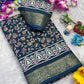 Premium Dola Silk Saree Printed All Over & Jekad Border