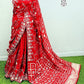 Premium Dola Silk Bandhej Weaving Saree with Pittha Work & Designer Pallu