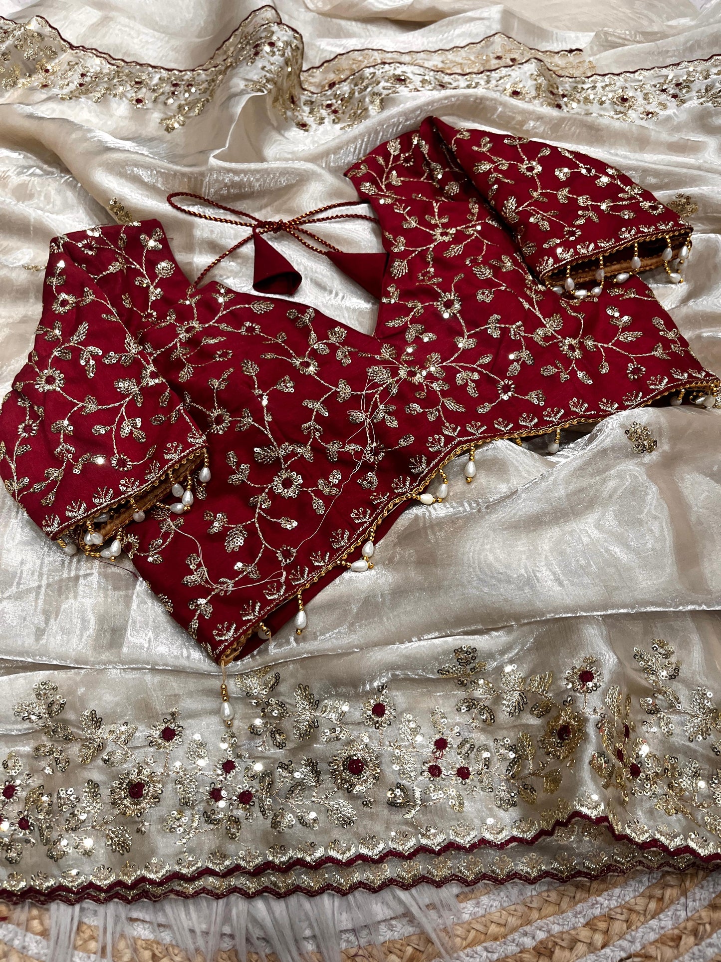 Premium Jimmy Chu Designer Saree with Stiched Blouse