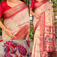 Cotton Bandhej Jacquard Saree with Zari & Minakari Pallu