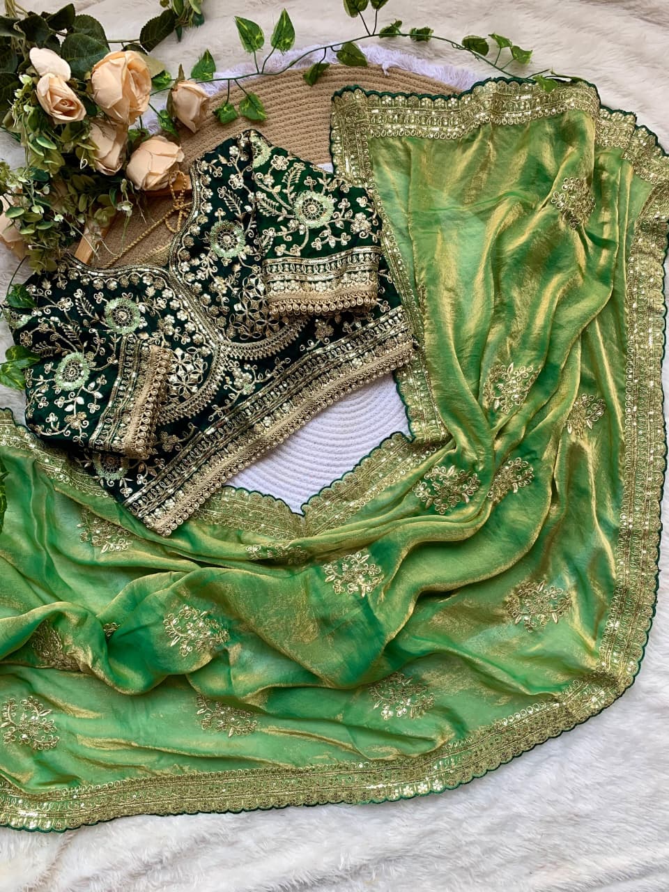 💫 Luxury Soft Satin Saree with Designer Blouse & Rich Work 💫