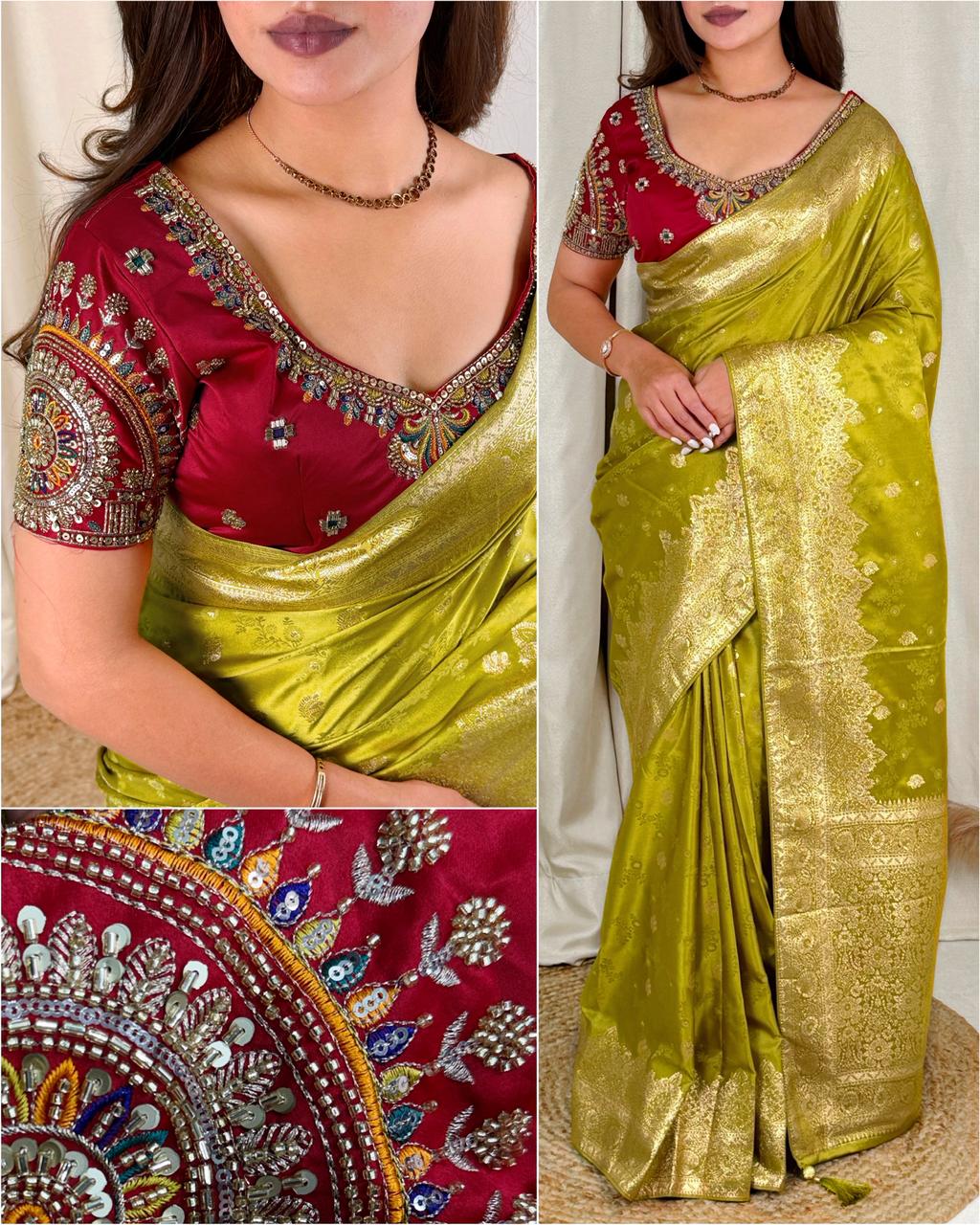 Radharani Wedding Special Banarasi Saree with Heavy Work Blouse