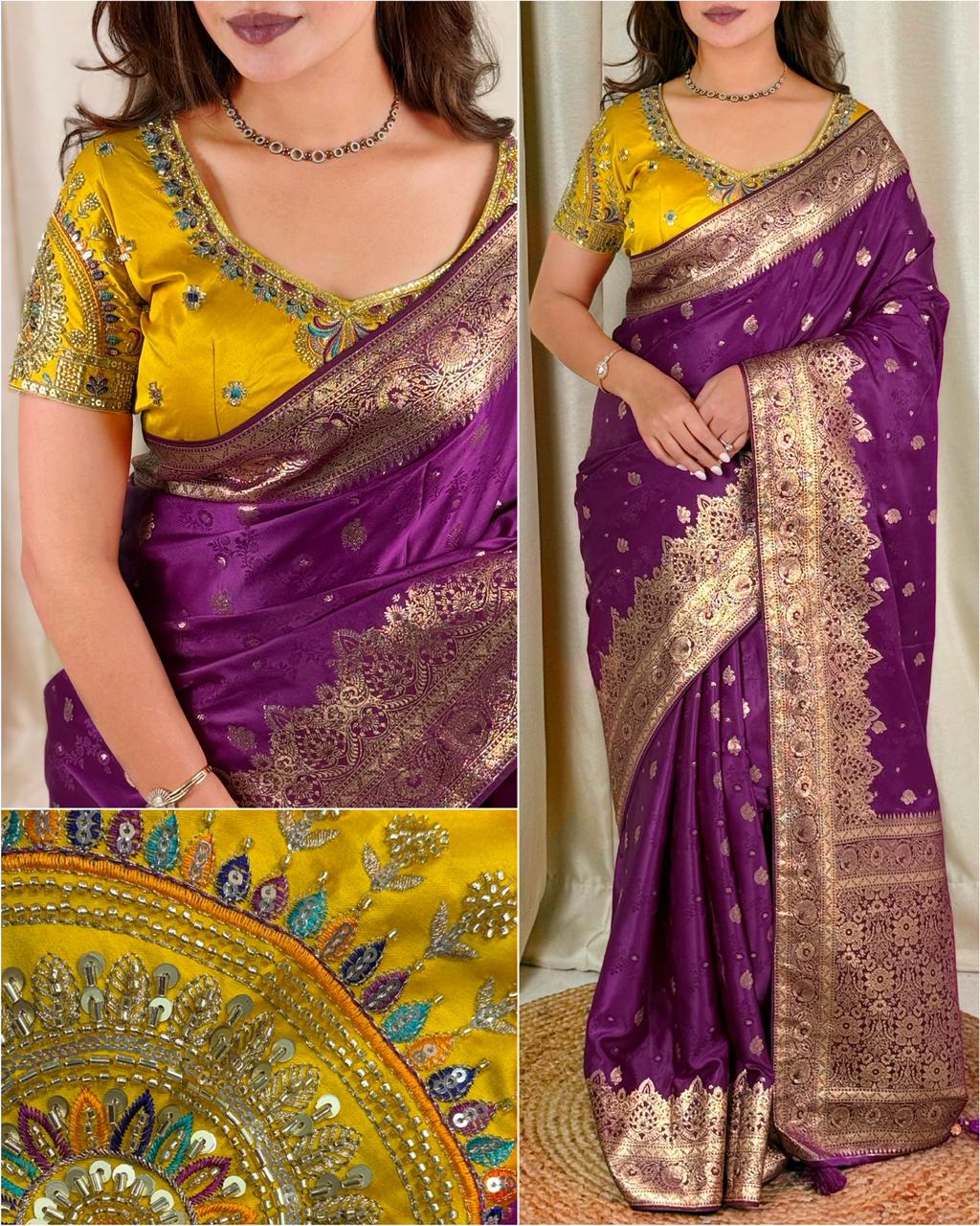 Radharani Wedding Special Banarasi Saree with Heavy Work Blouse