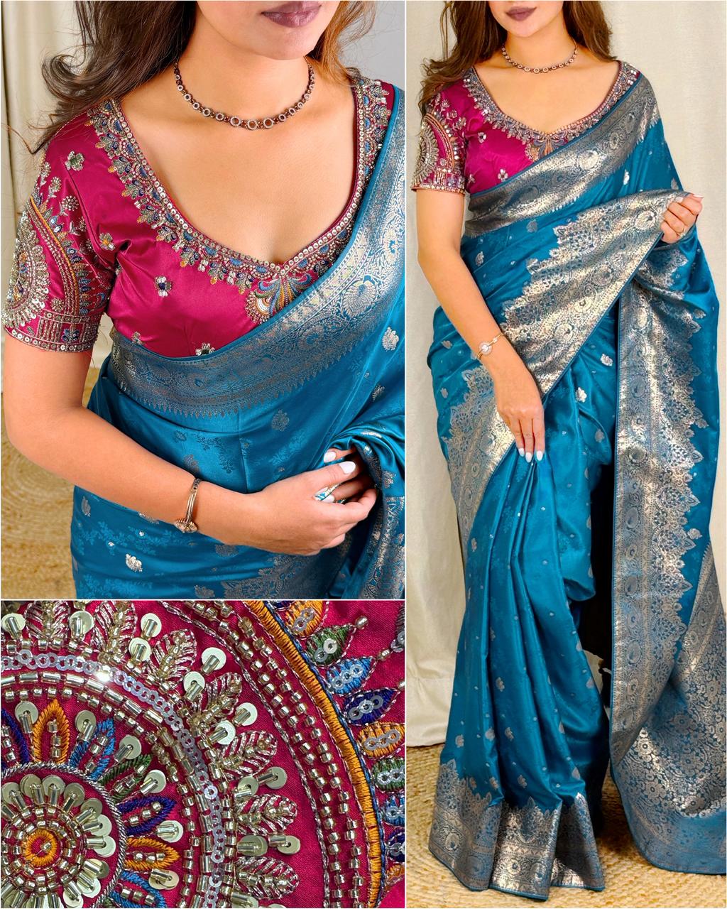 Radharani Wedding Special Banarasi Saree with Heavy Work Blouse