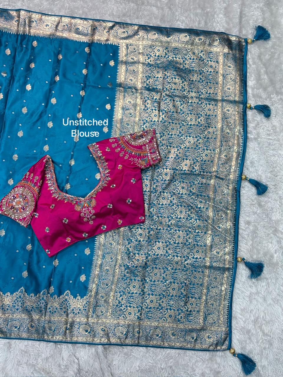 Radharani Wedding Special Banarasi Saree with Heavy Work Blouse