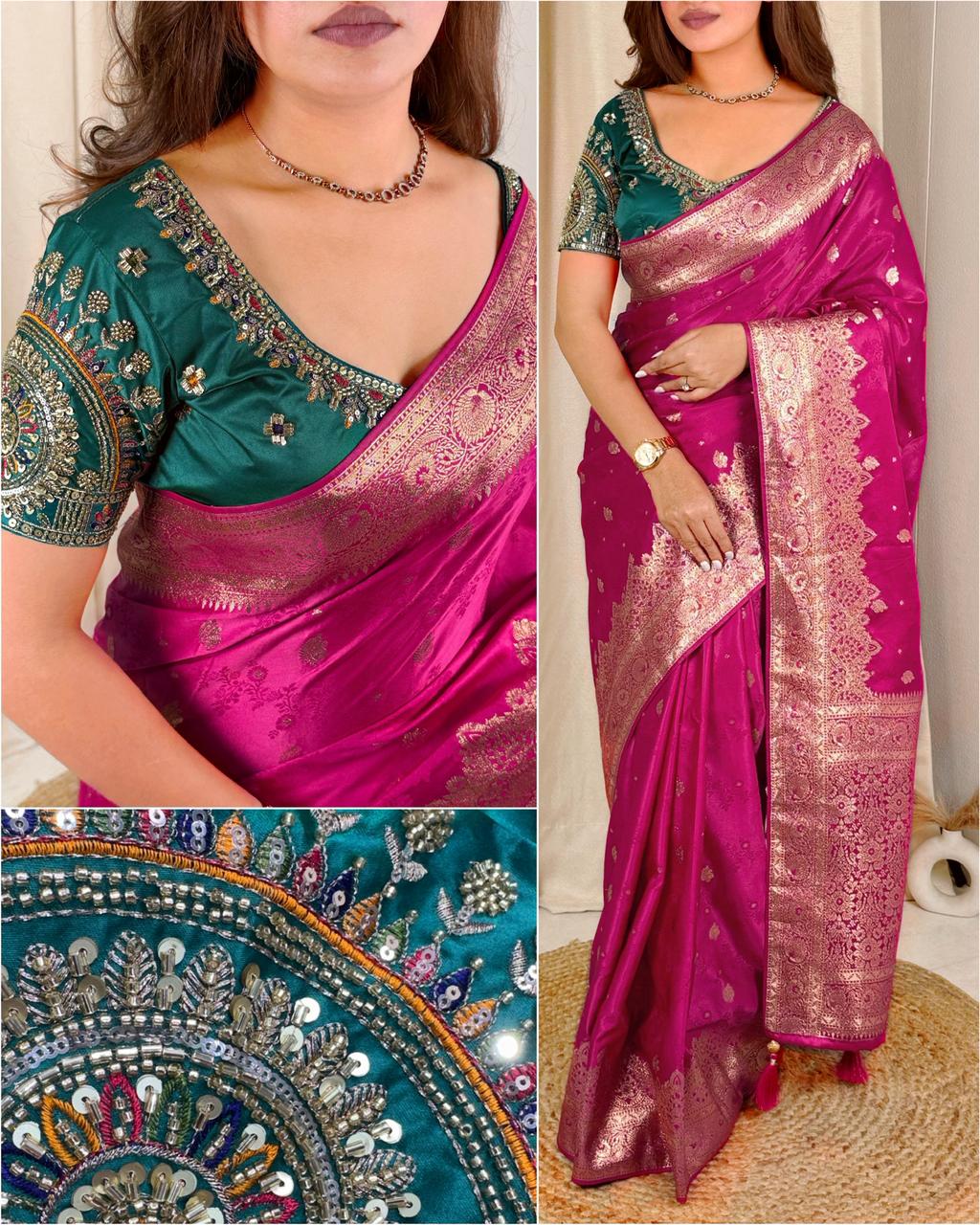 Radharani Wedding Special Banarasi Saree with Heavy Work Blouse