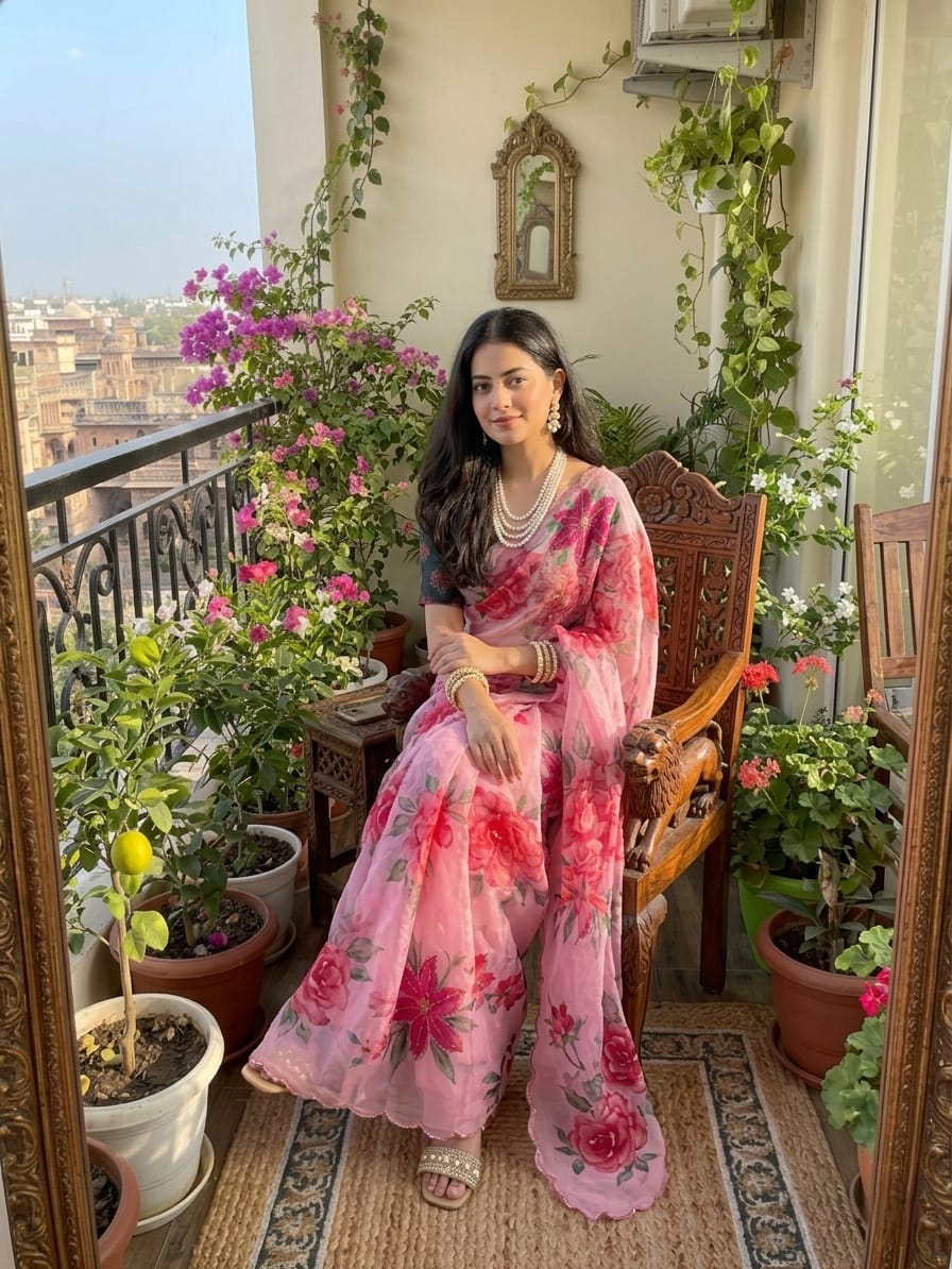 Premium Soft Teby Silk Floral Saree – Vaani Collection