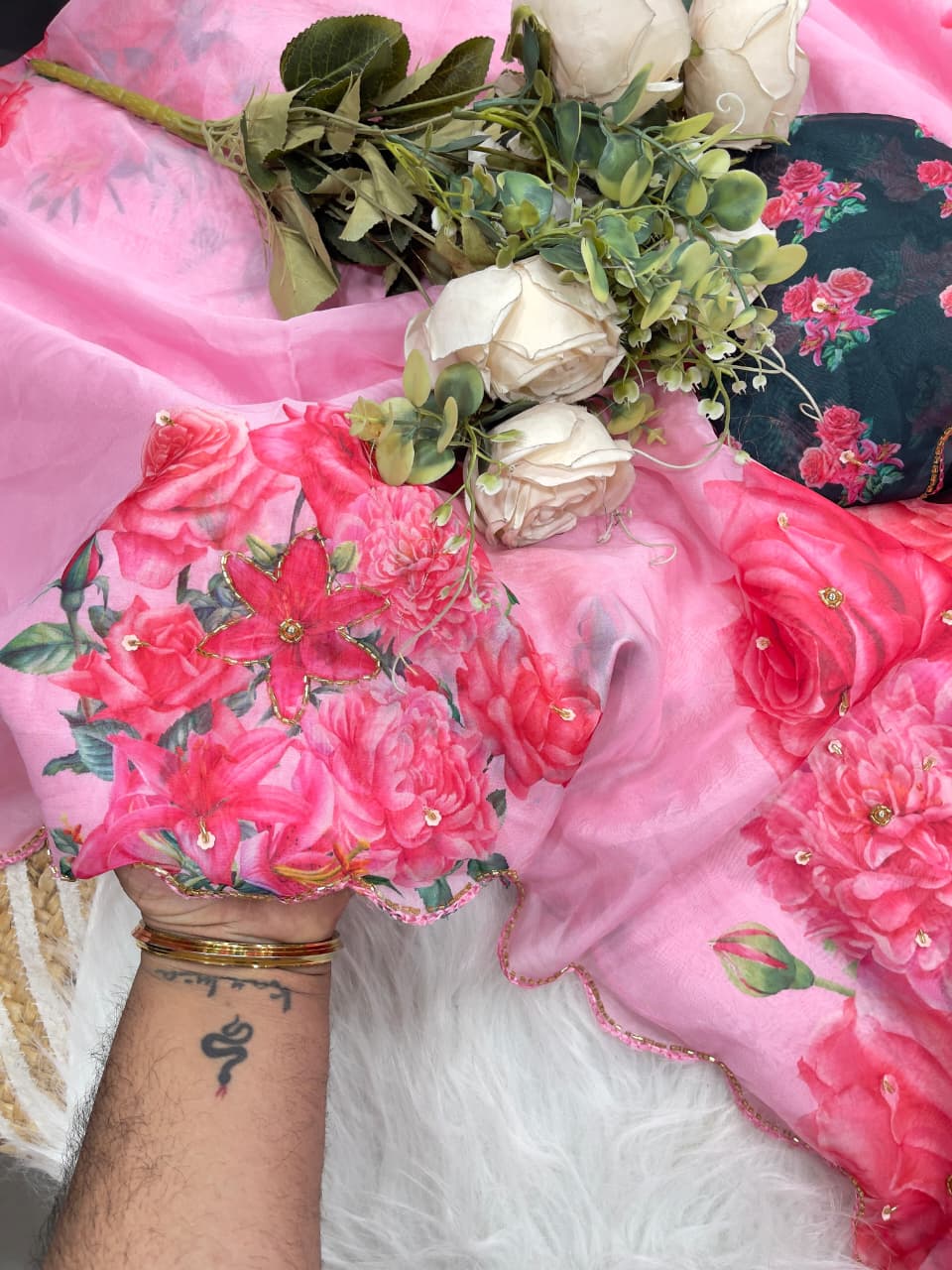 Premium Soft Teby Silk Floral Saree – Vaani Collection