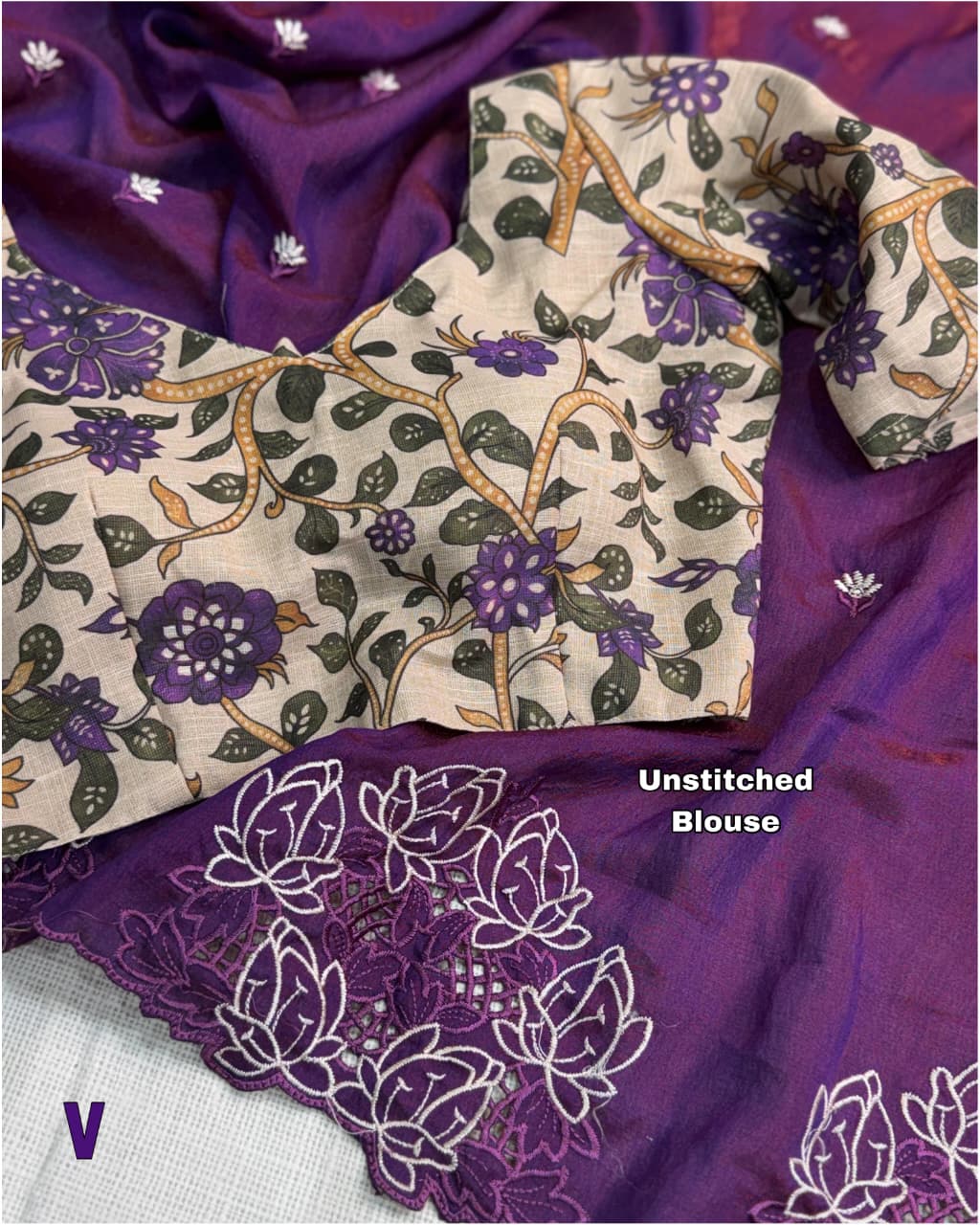 Summer Grace Embroidered Cotton Silk Saree 🌸