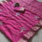 Luxury Shimmer Chiffon Saree with Jacquard Border & Kardana Handwork