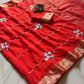 Luxury Shimmer Chiffon Saree with Jacquard Border & Kardana Handwork
