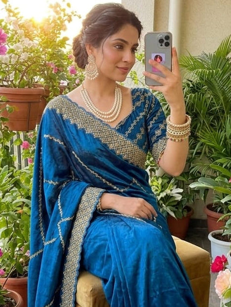 💖 Premium Zimmy Choo Silk Saree with Lehariya Sequence Design 💖
